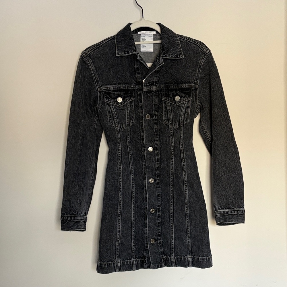 Helmut Lang Charcoal Denim Trucker Dress